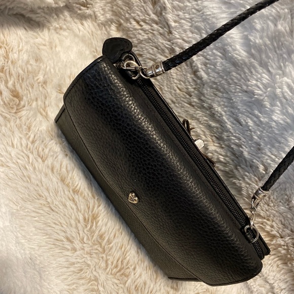 Brighton Vintage Black Leather Crossbody Bag - Picture 3 of 10